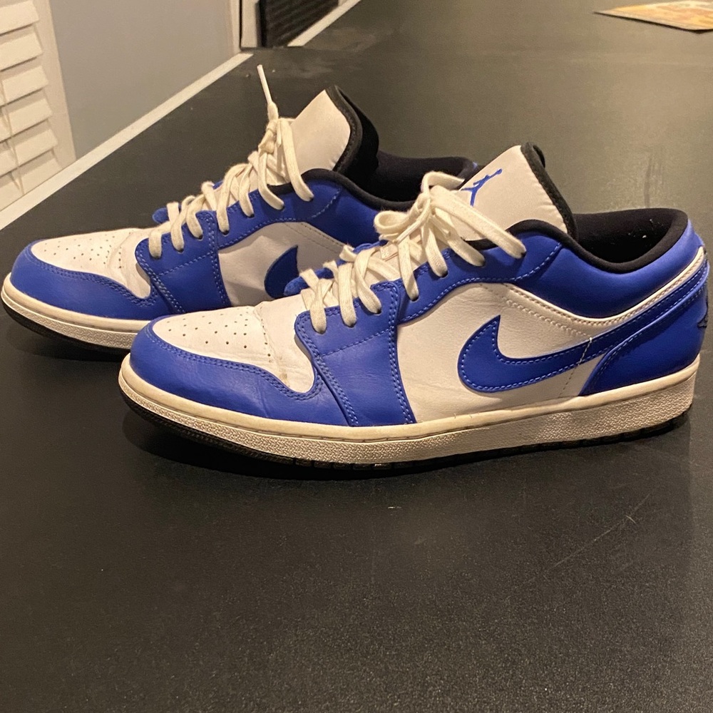 Nike Men's Air Jordans low Royal Blue and White Sneakers